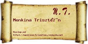 Menkina Trisztán névjegykártya